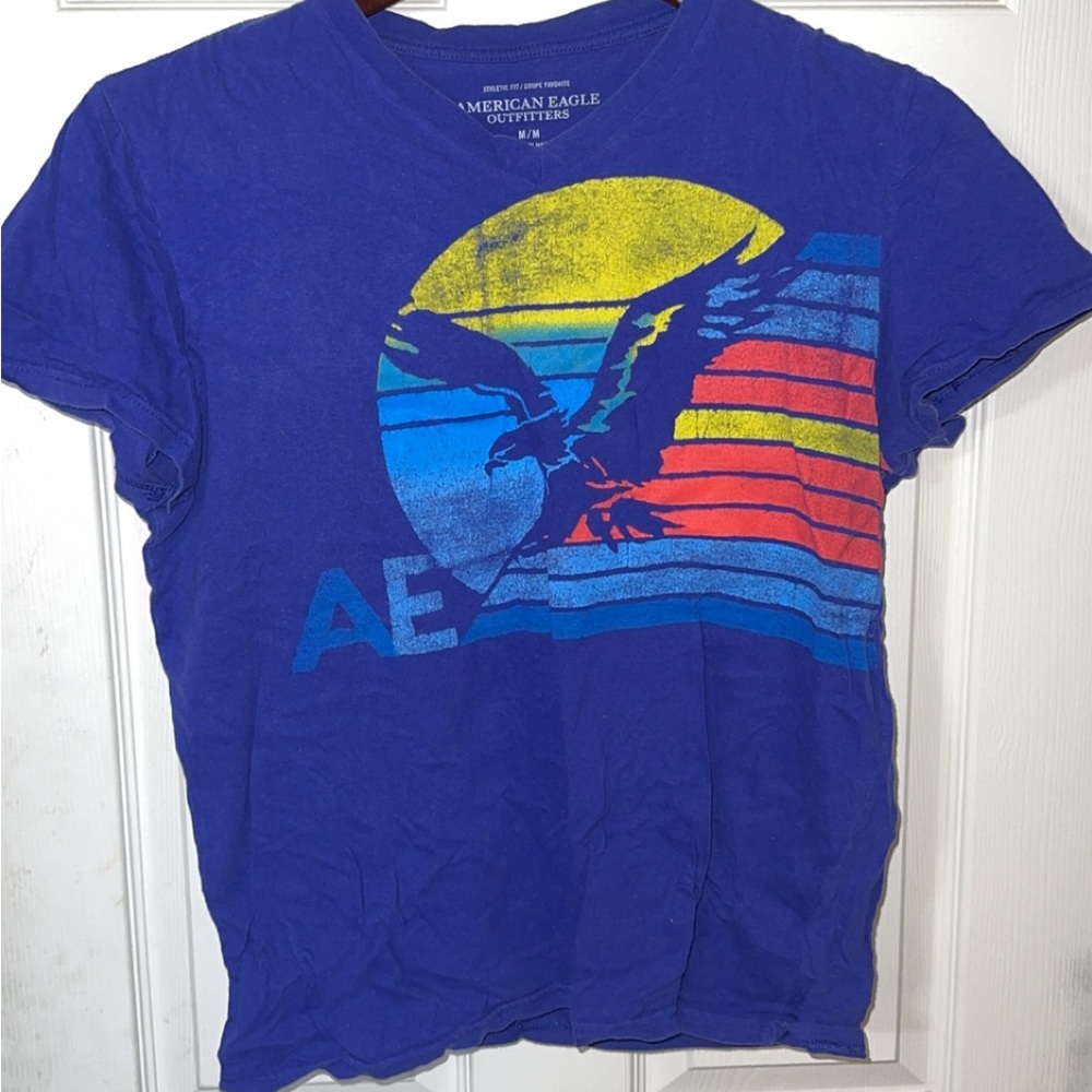 American Eagle Outfitters Blue Graphic Tee